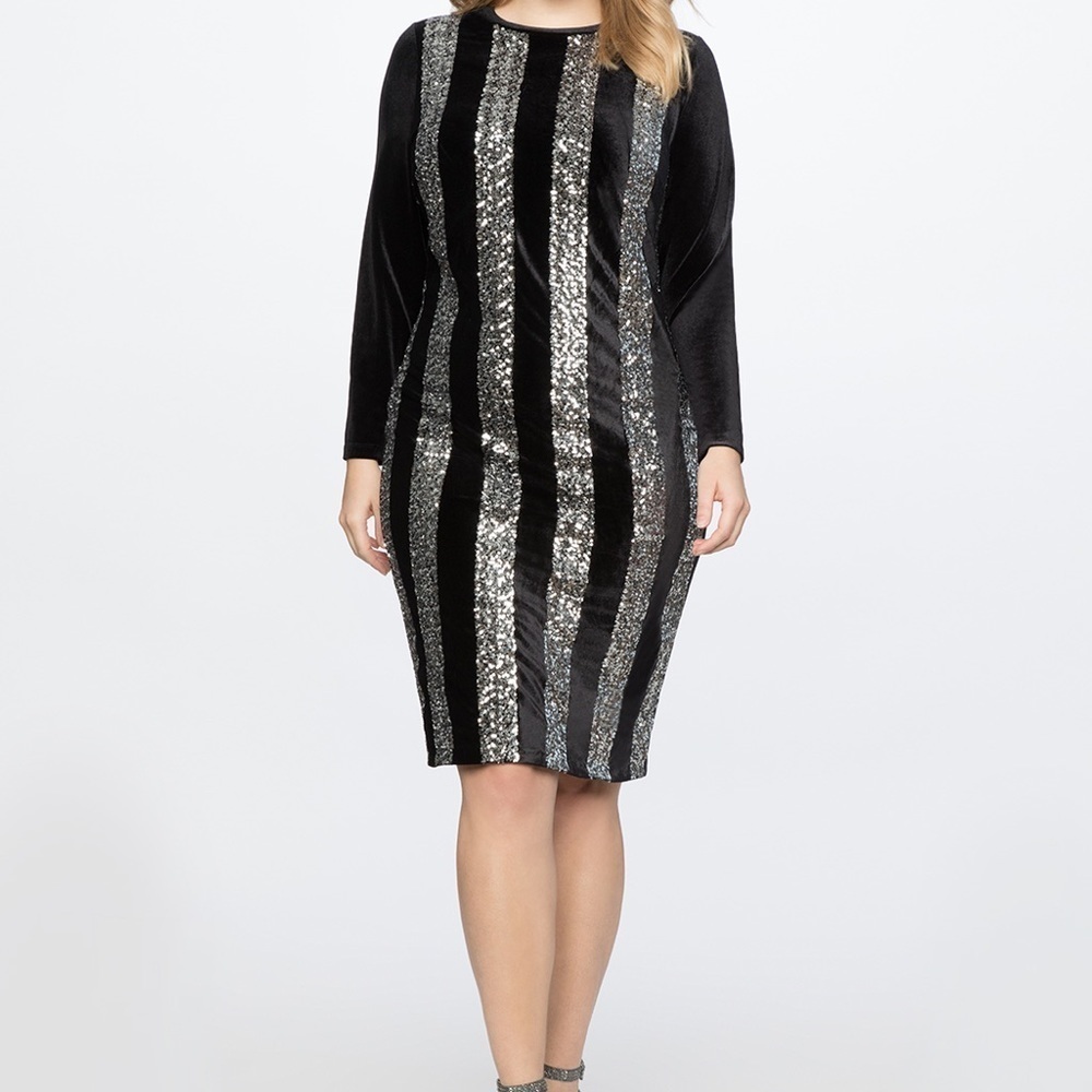 Eloquii EUC Vertical Stripe Column Dress - Picture 5 of 8